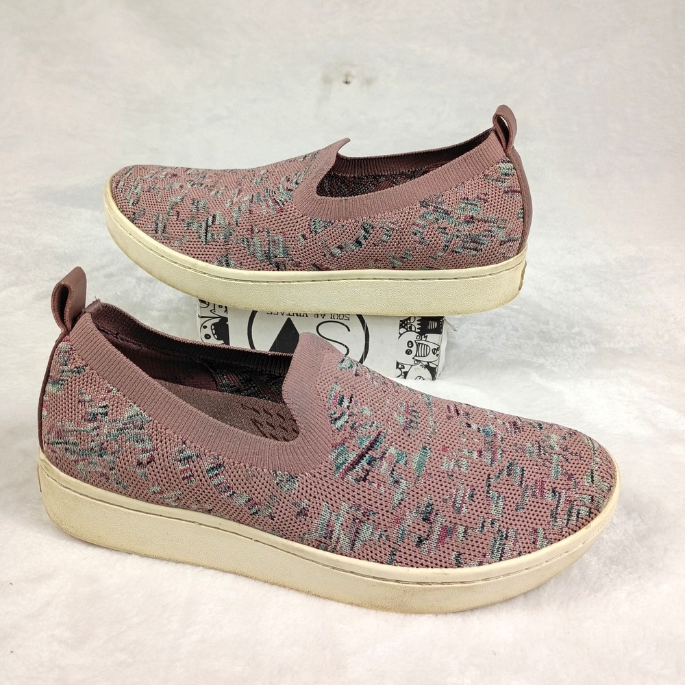 Skechers Arch Fit Mauve Marled Knit Slip On Sneakers Womens 7.5 Flats Shoes